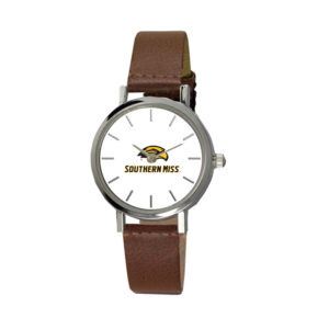 Women's  Brown Southern Miss Golden Eagles Plexus Leather Watch