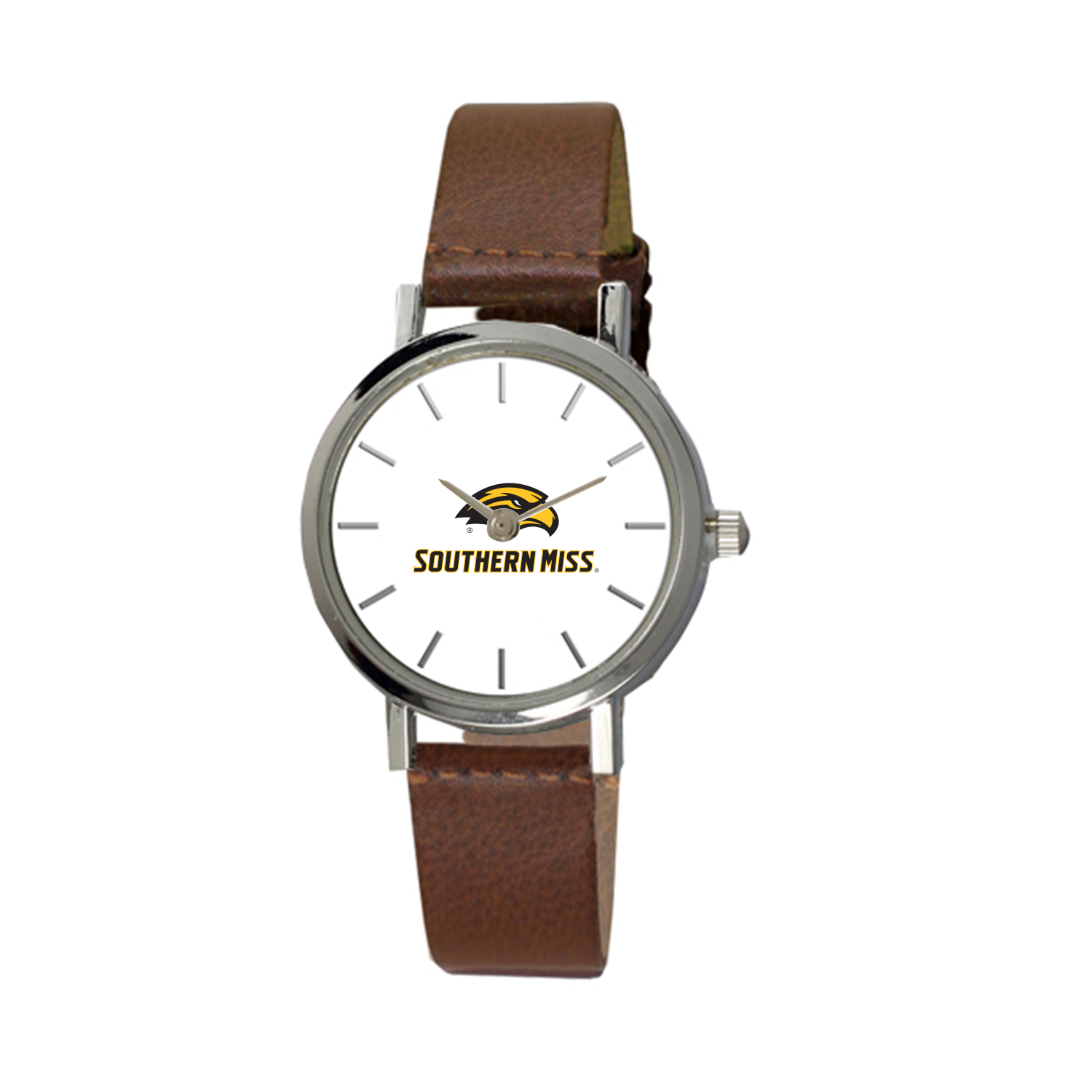 Women's Brown Southern Miss Golden Eagles Plexus Leather Watch