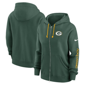 Women's Nike Green Green Bay Packers Phoenix Hoodie Full-Zip Sweatshirt