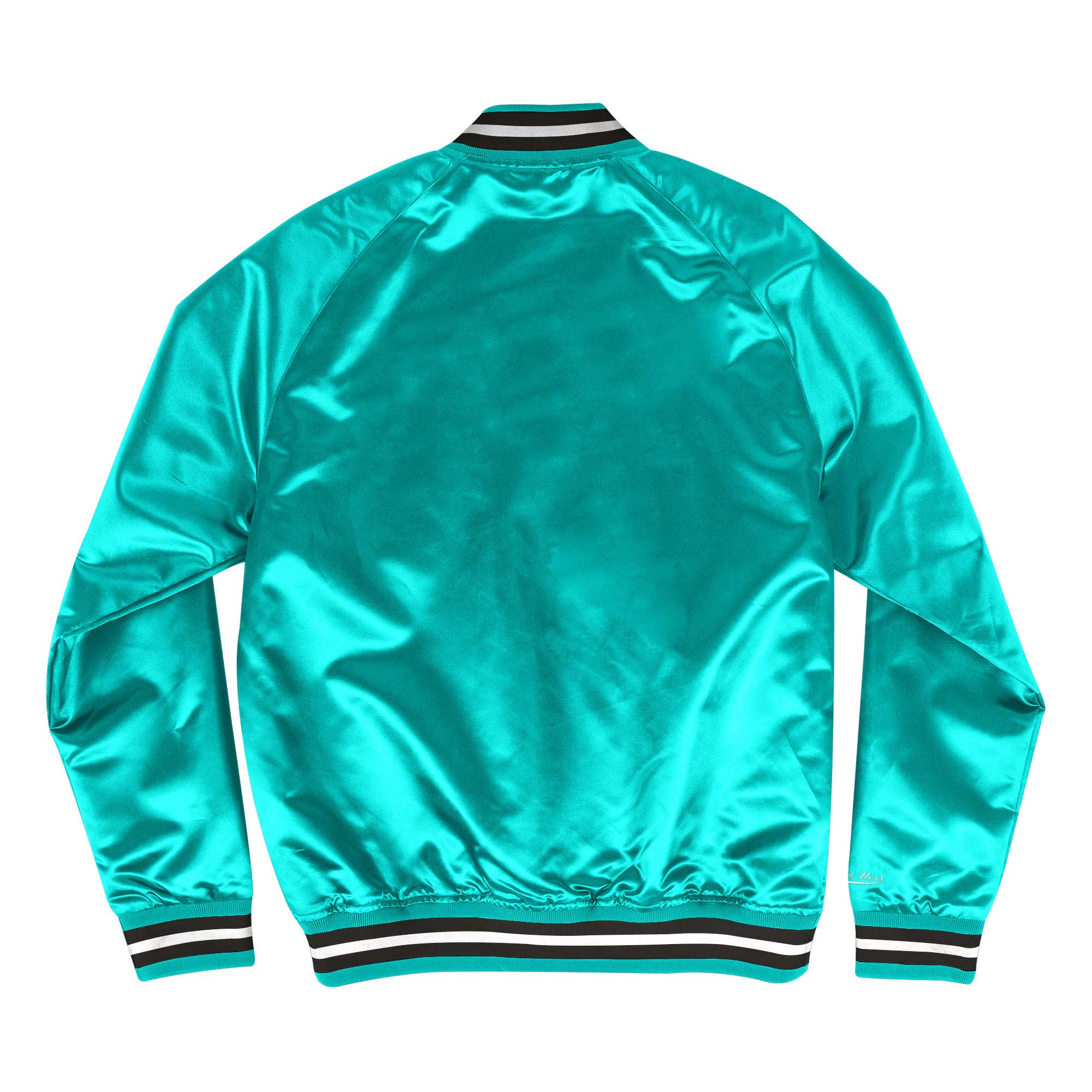 Men's Mitchell & Ness Turquoise San Antonio Spurs Hardwood Classics Throwback Wordmark Raglan Full-Snap Jacket - Image 4