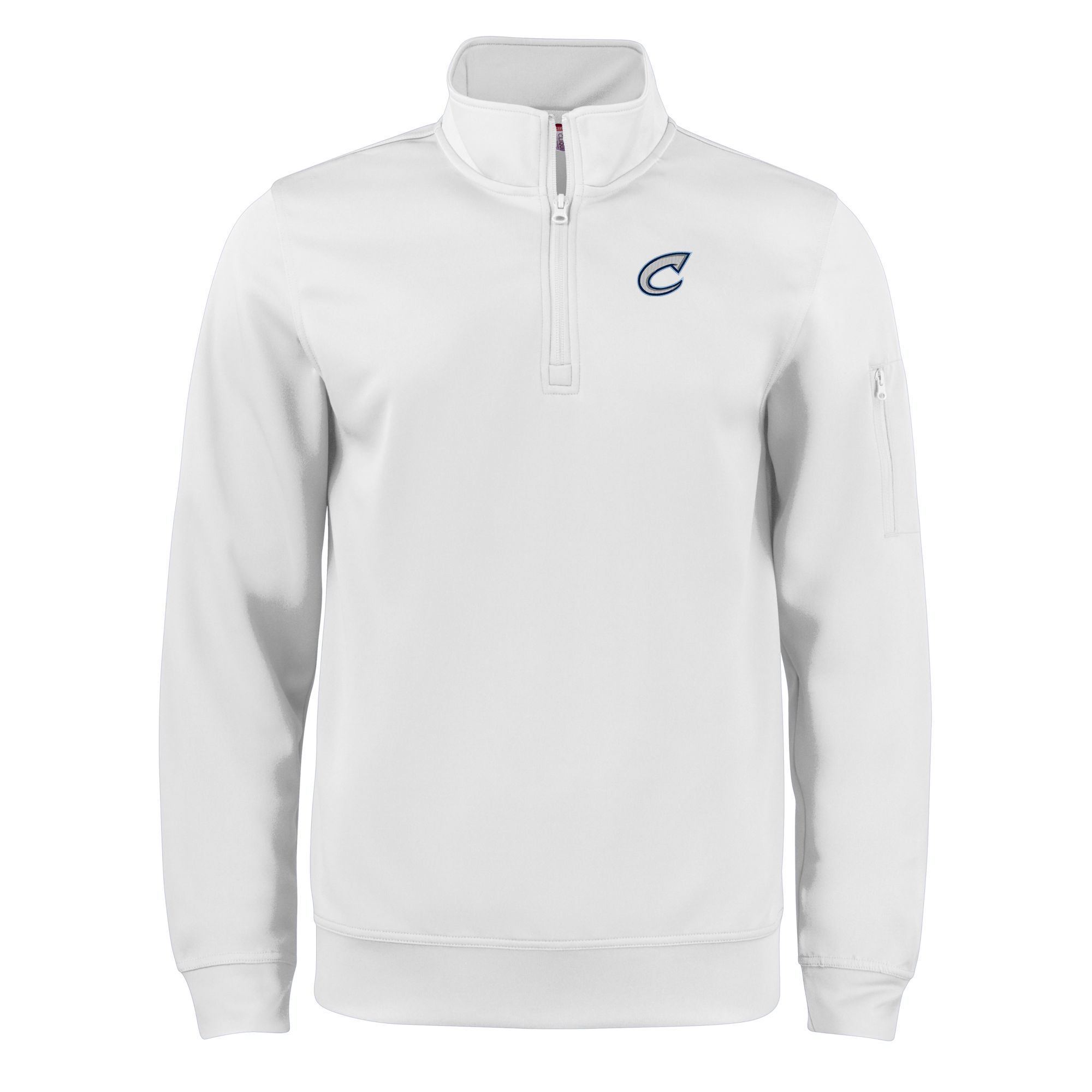 Unisex Cutter & Buck White Columbus Clippers Clique Lift Eco Performance Half-Zip Pullover Top - Image 6