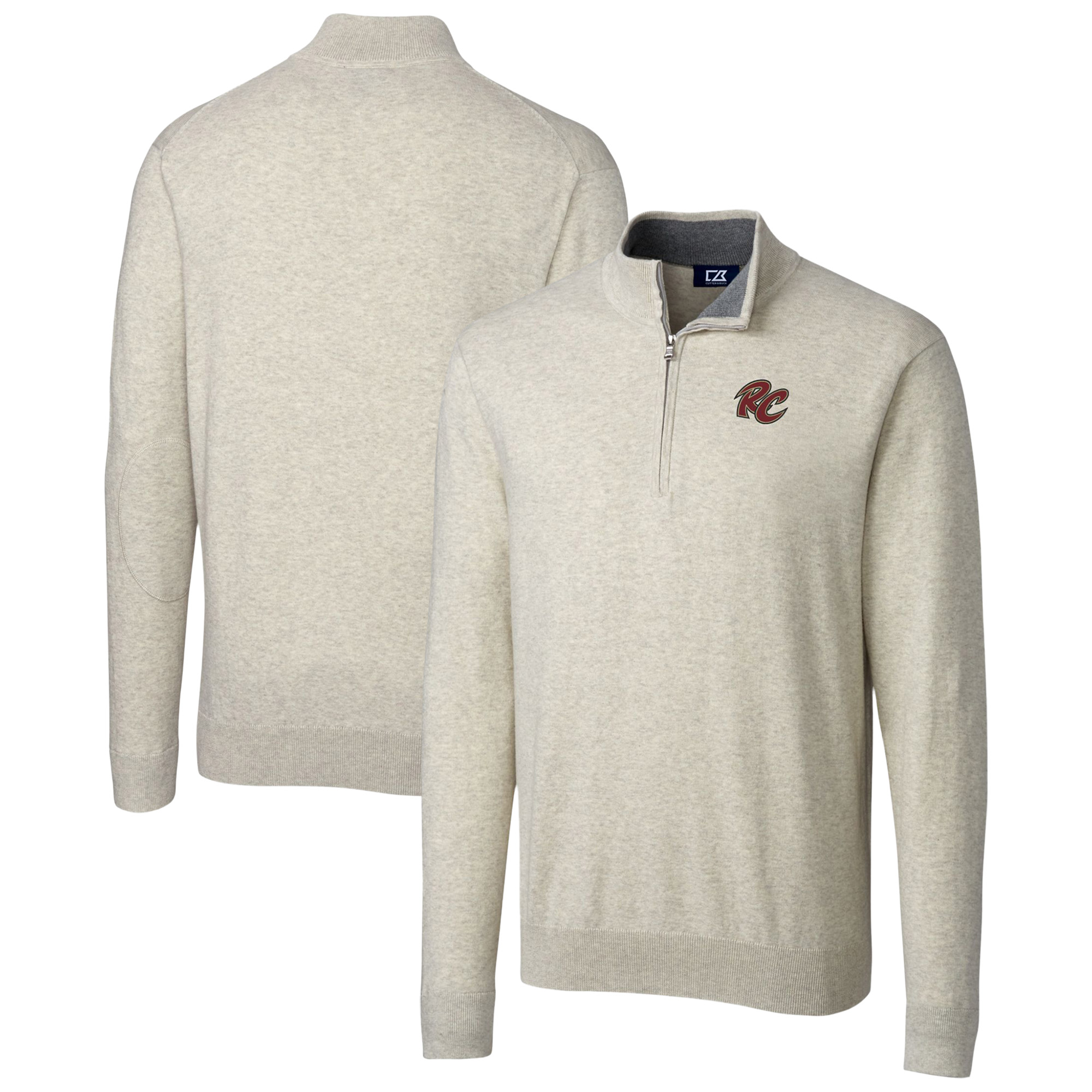 Men's Cutter & Buck Oatmeal Sacramento River Cats Lakemont Tri-Blend Quarter-Zip Pullover Sweater