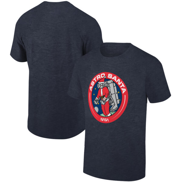 Men's Ripple Junction Heather Navy NASA Astro Santa Holiday Graphic T-Shirt