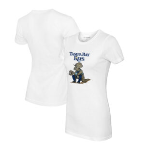 Women's Tiny Turnip White Tampa Bay Rays Triceratops T-Shirt