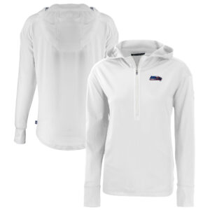 Women's Cutter & Buck  White Seattle Seahawks  Daybreak Eco Recycled Half-Zip Hoodie