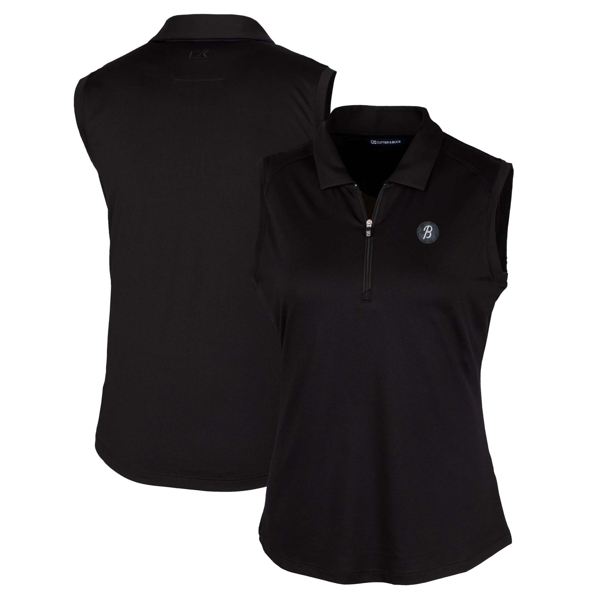 Women's Cutter & Buck Black Baltimore Orioles City Connect Forge Stretch Sleeveless Polo
