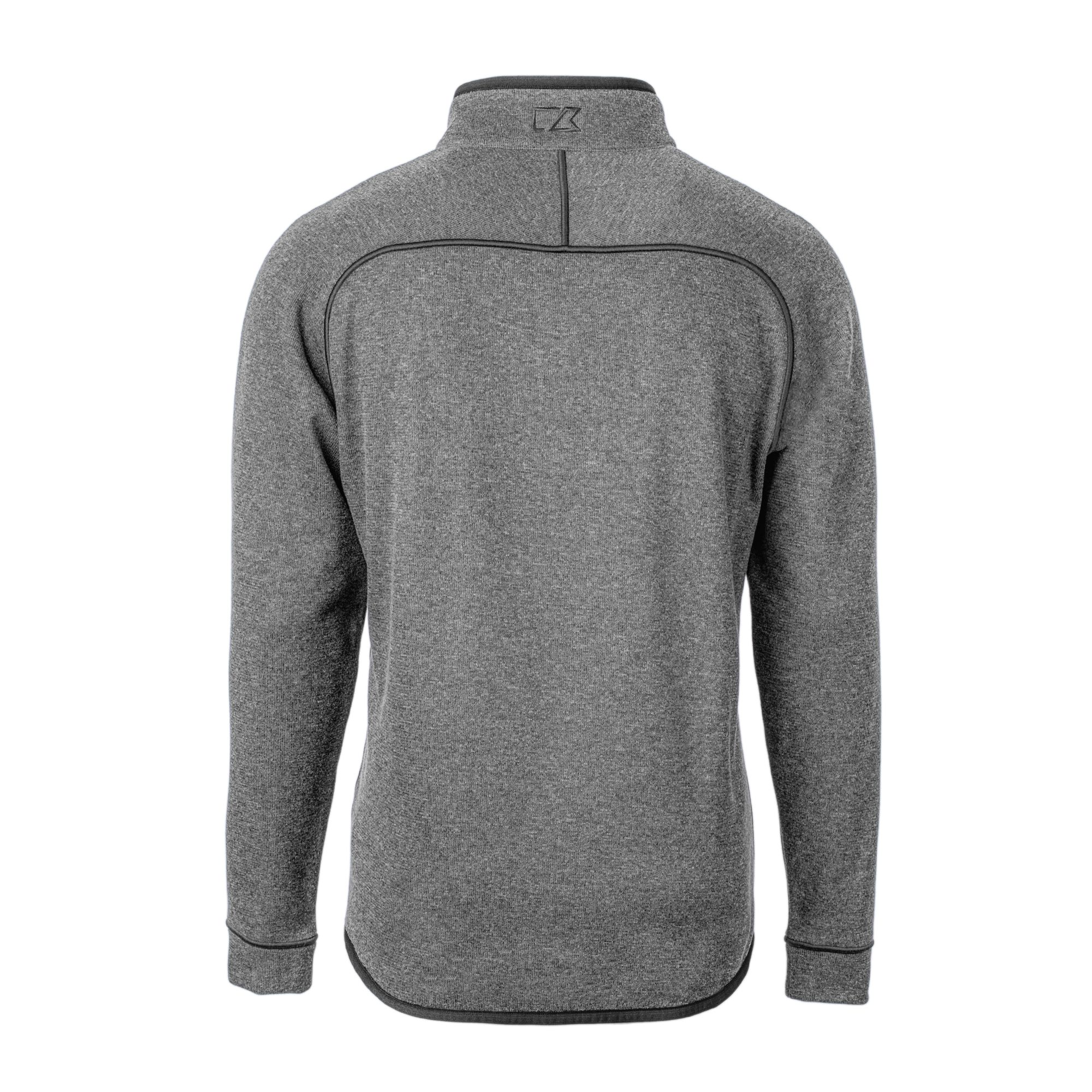 Men's Cutter & Buck Heather Gray Pittsburgh Pirates City Connect Mainsail Sweater-Knit Half-Zip Pullover Jacket - Image 7