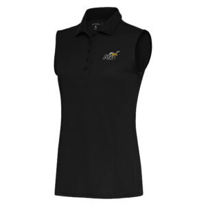 Women's Antigua Black Alabama State Hornets Tribute Sleeveless Polo