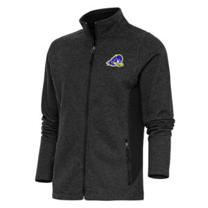 Women's Antigua Heather Black Delaware Fightin' Blue Hens Course Full-Zip Jacket