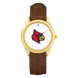 Men's Brown Louisville Cardinals Leather Watch