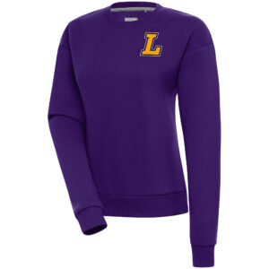 Women's Antigua  Purple Lipscomb Bisons Victory Crewneck Pullover Sweatshirt