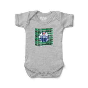 Infant Chad & Jake Heather Gray Edmonton Oilers Feeling Lucky Bodysuit