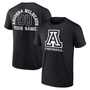 Men's Black Arizona Wildcats Personalized Name & Number Monochrome T-Shirt