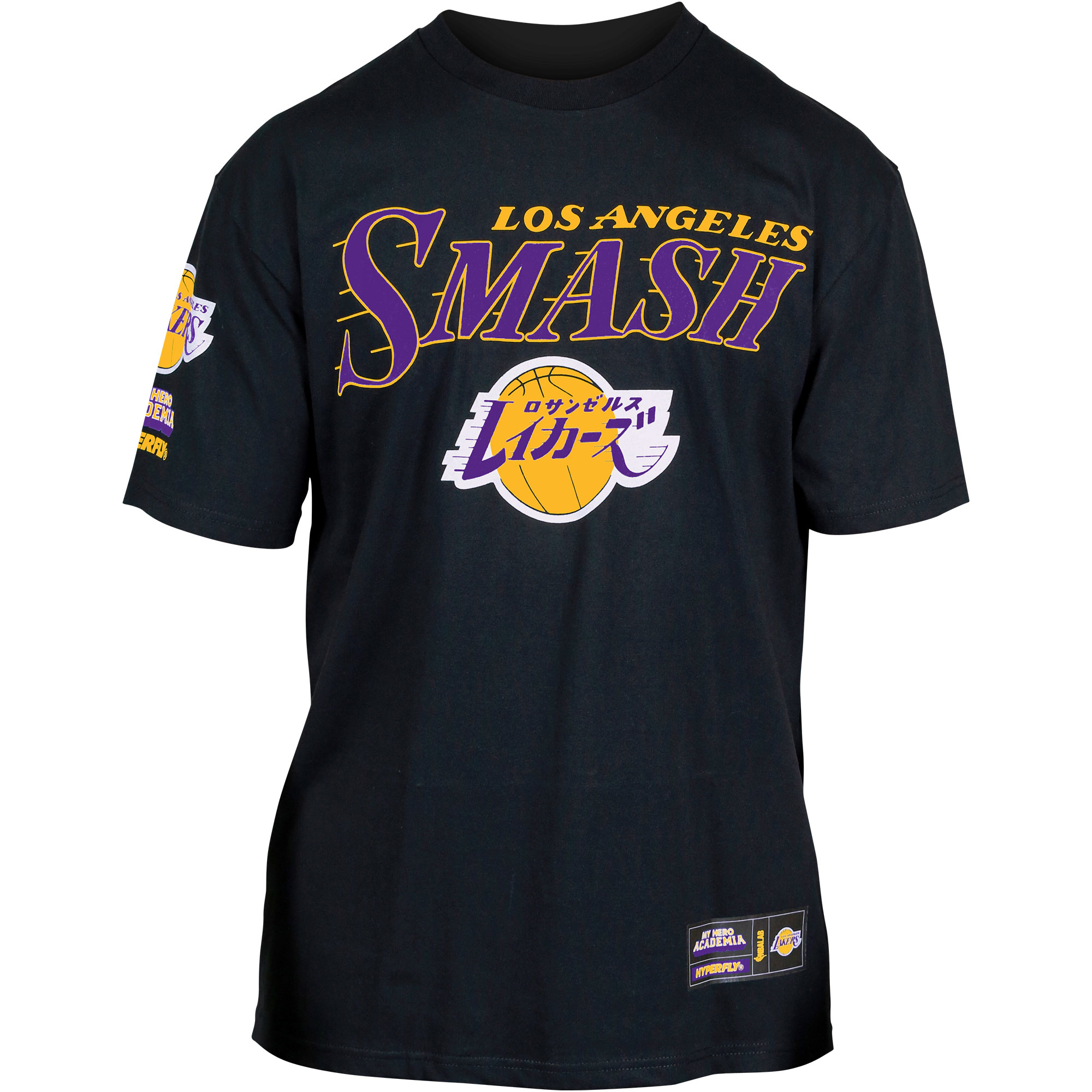 Unisex Hyperfly Black Los Angeles Lakers NBA x My Hero Academia All Might Smash T-Shirt - Image 6