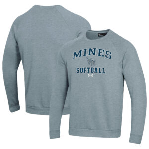 Men's Under Armour Gray Colorado School of Mines Orediggers All Day Arch Softball Fleece Raglan Pullover Sweatshirt