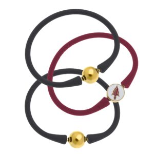 Women's Florida State Seminoles Three-Pack Enamel Silicone Bali Bracelets