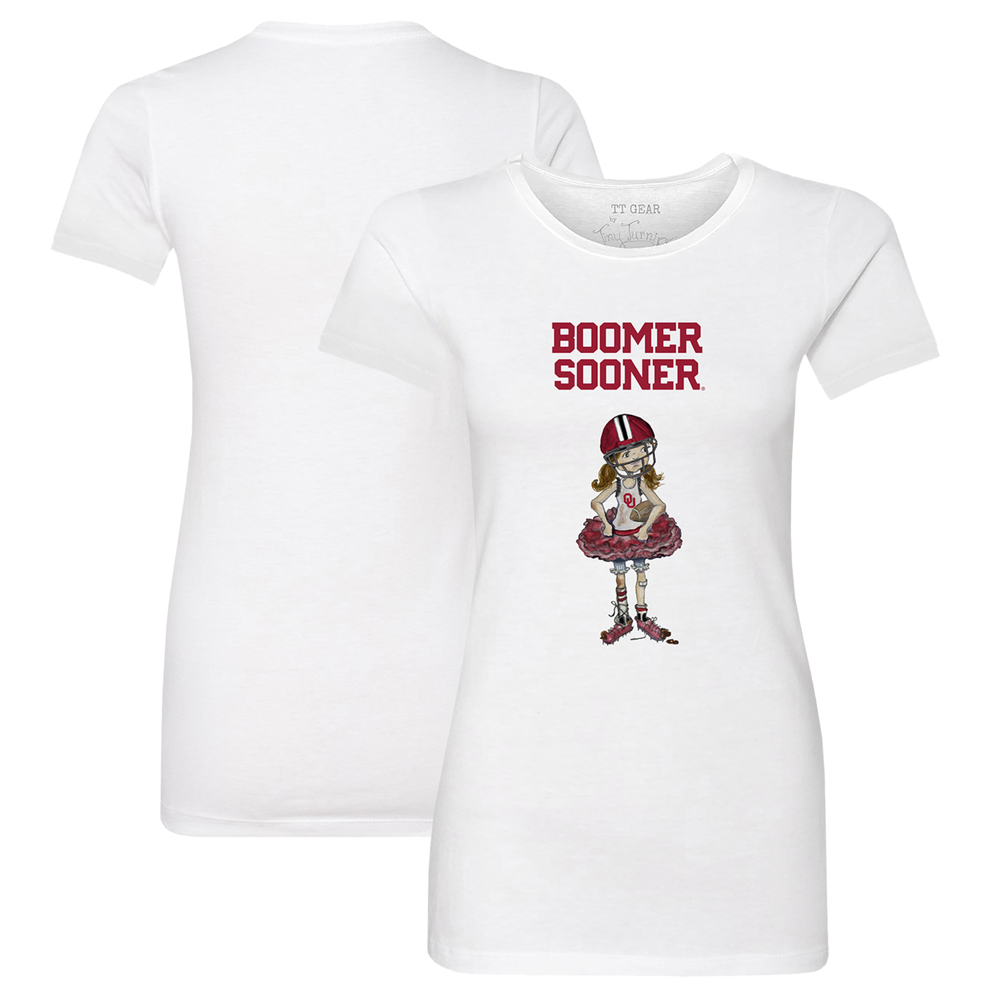 Women's Tiny Turnip White Oklahoma Sooners Babes T-Shirt