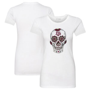 Women's Tiny Turnip White Texas A&M Aggies Sugar Skull T-Shirt