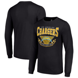 Men's Starter Black Los Angeles Chargers '80s Inspired Team Logo Long Sleeve T-Shirt