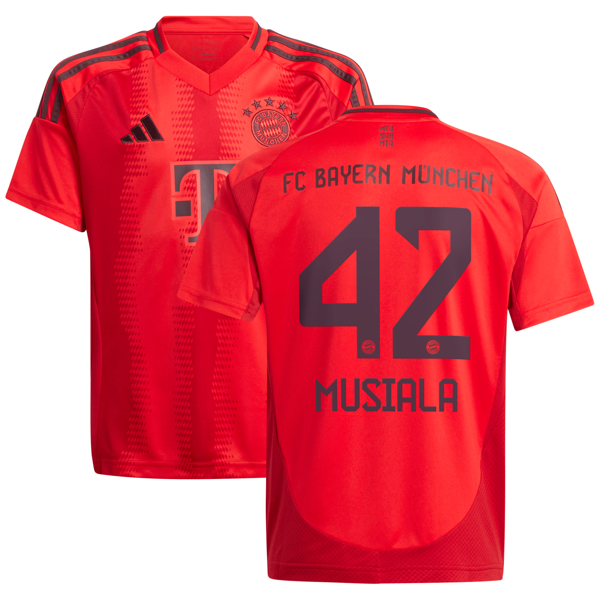 Youth adidas Jamal Musiala Red Bayern Munich 2024/25 Home Replica Player Jersey