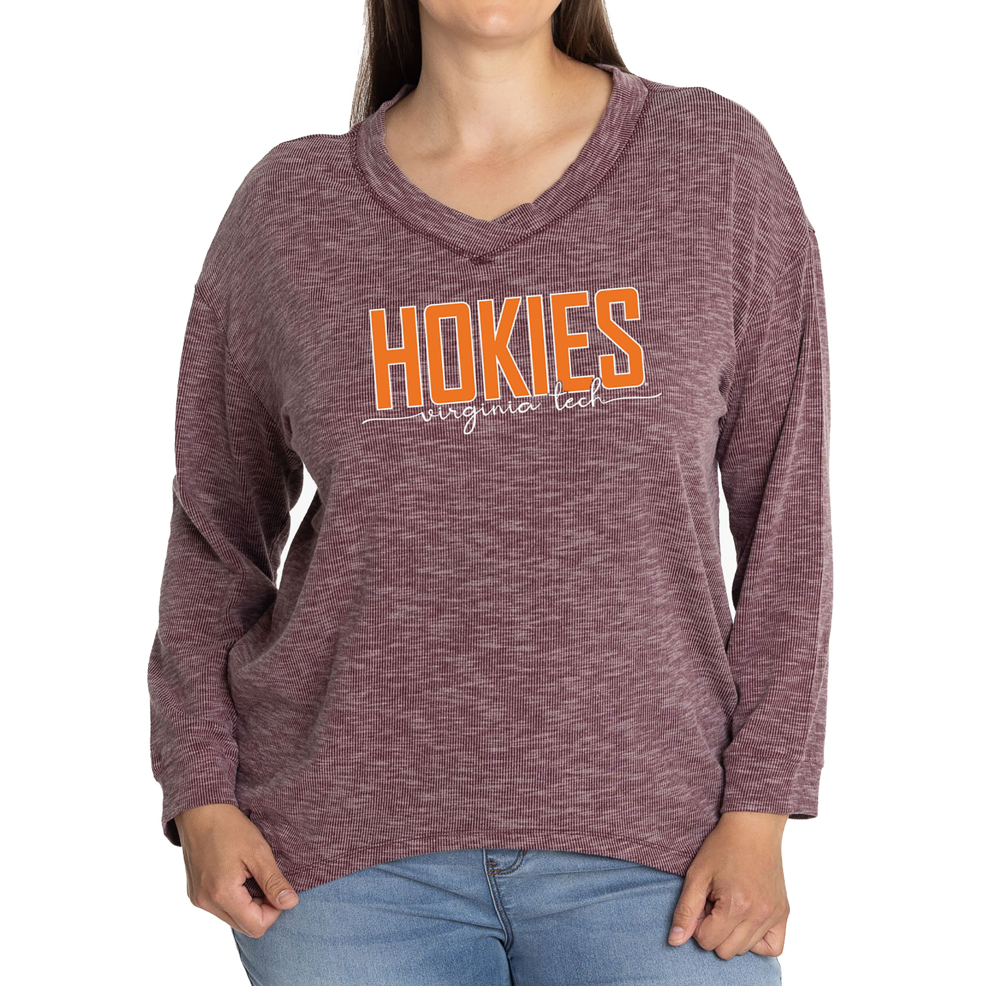Women's Maroon Virginia Tech Hokies Bailey V-Neck Tri-Blend Tunic