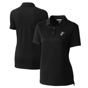 Women's Cutter & Buck Black Cincinnati Reds Cooperstown Collection DryTec Advantage Tri-Blend Pique Polo