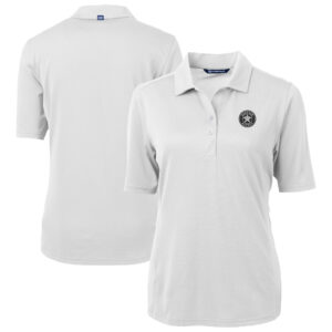 Women's Cutter & Buck White Houston Astros Virtue Eco Pique Recycled Polo