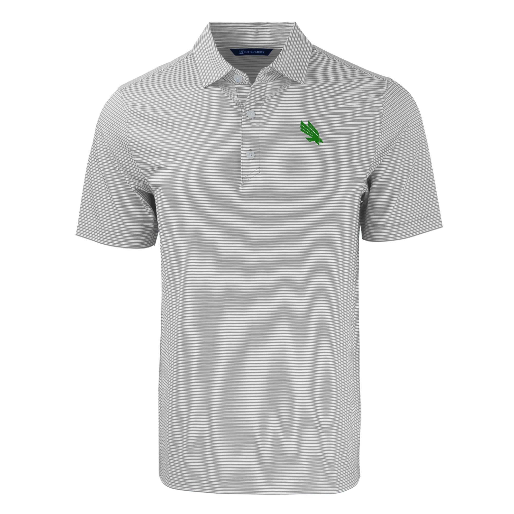 Men's Cutter & Buck Gray/White North Texas Mean Green Forge Eco Double Stripe Stretch Recycled Polo - Image 3