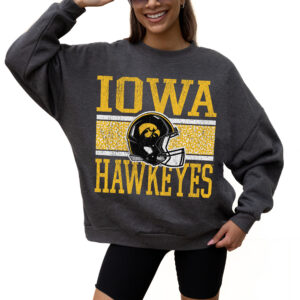 Women's Gameday Couture Charcoal Iowa Hawkeyes Premium Fleece Pullover Sweatshirt