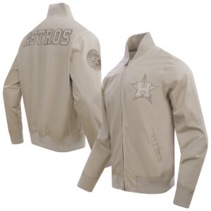 Men's Pro Standard Brown Houston Astros Neutral Twill Full-Zip Jacket