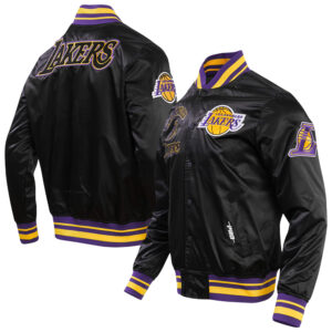 Men's Pro Standard Black Los Angeles Lakers  Retro Classic Satin Full-Snap Jacket
