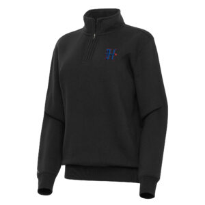 Women's Antigua  Black Houston Texans Victory Quarter-Zip Top