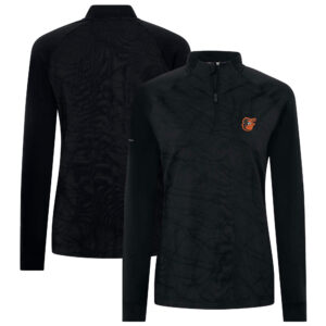 Women's Levelwear Black Baltimore Orioles Amethyst Insignia 2.0 Quarter-Zip Jacket