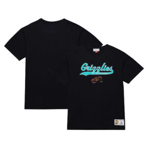 Men's Mitchell & Ness Black Memphis Grizzlies Hardwood Classics Felt Applique Slub T-Shirt