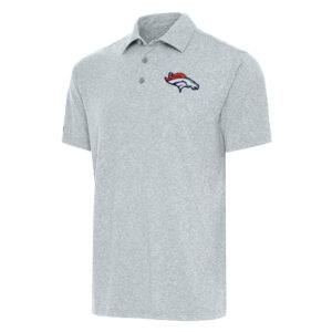 Men's Antigua Heather Gray Denver Broncos  Big & Tall Par 3 Polo