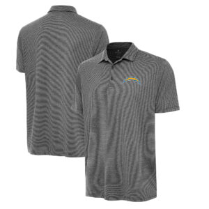Men's Antigua Heather Black Los Angeles Chargers  Scheme Polo