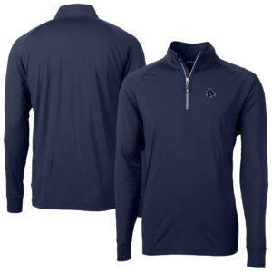 Men's Cutter & Buck Navy Boston Red Sox Adapt Eco Raglan Quarter-Zip Top