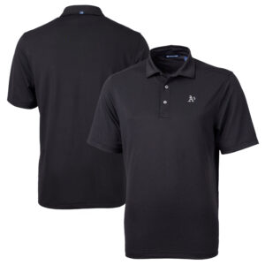 Men's Cutter & Buck Black Athletics Big & Tall Virtue Eco Pique DryTec Recycled Polo