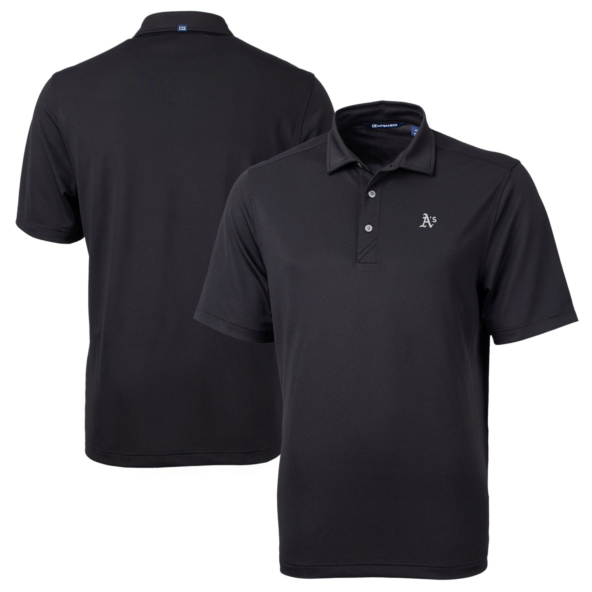 Men's Cutter & Buck Black Athletics Big & Tall Virtue Eco Pique DryTec Recycled Polo