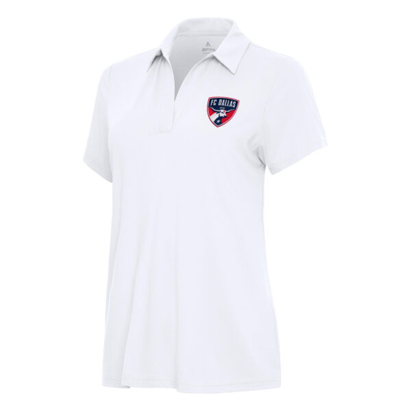 Women's Antigua White FC Dallas Era V-Neck Polo