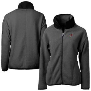 Women's Cutter & Buck Charcoal Arizona Cardinals  Cascade Eco Sherpa Fleece Full-Zip Jacket