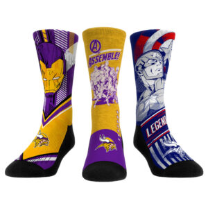 Unisex Rock Em Socks  Minnesota Vikings 3-Pack Crew Socks