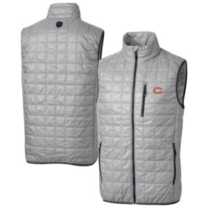 Men's Cutter & Buck Gray Chicago Bears Rainier PrimaLoft Eco Insulated Full-Zip Puffer Vest