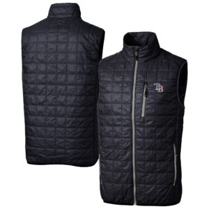 Men's Cutter & Buck  Navy Tampa Bay Rays Big & Tall Rainier PrimaLoft® Eco Insulated Full-Zip Puffer Vest