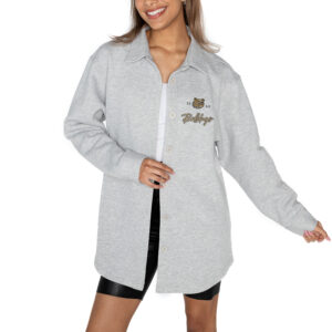 Women's Gameday Couture Ash Bryant Bulldogs Foundation Full-Button Long Sleeve Overshirt