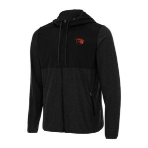 Men's Antigua Black Oregon State Beavers Sway Full-Zip Hoodie Jacket