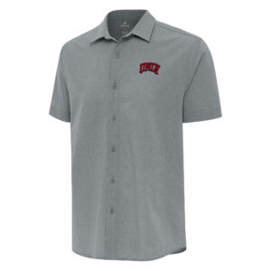 Men's Antigua  Gray UNLV Rebels Activate Woven Short Sleeve Button-Up Shirt