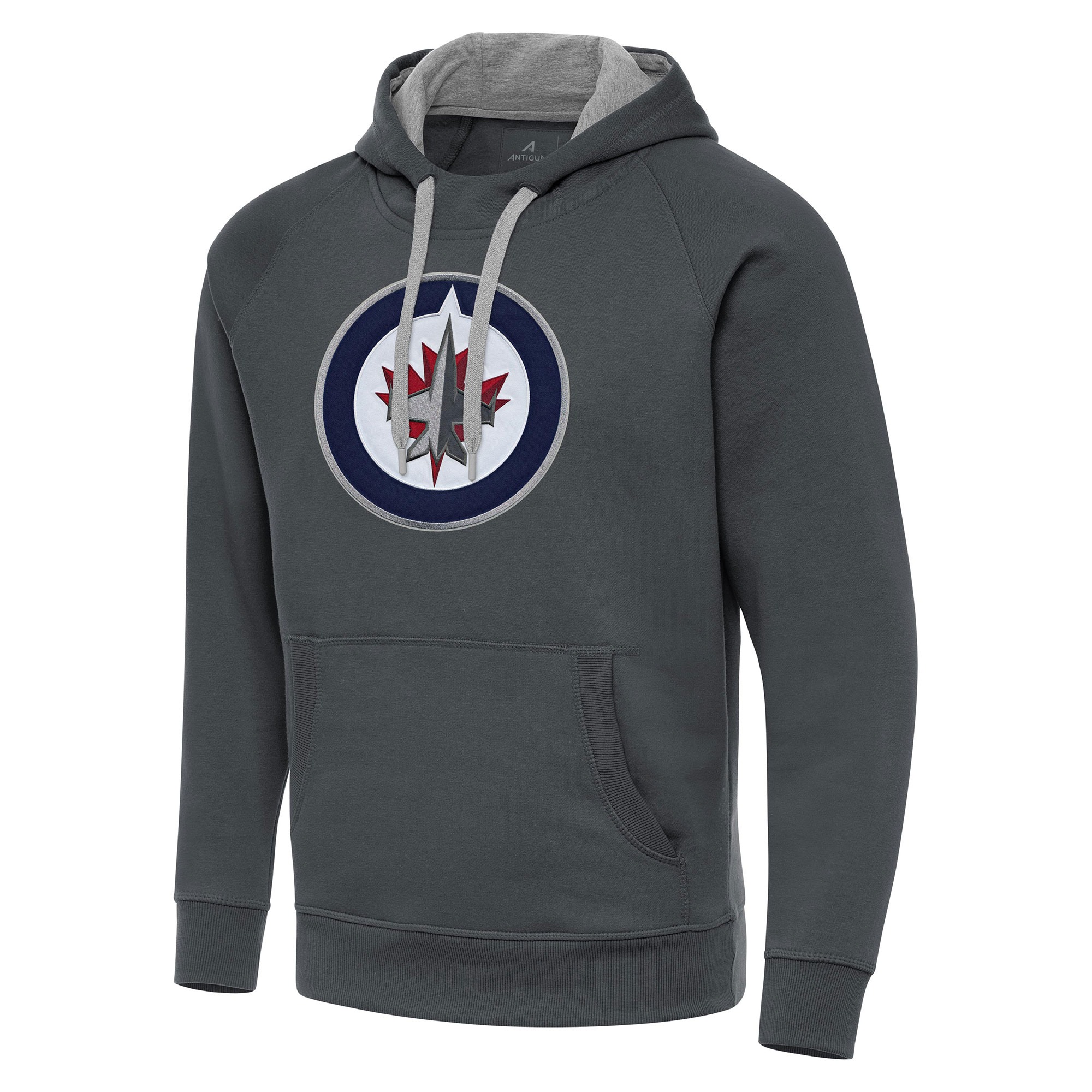 Men's Antigua Charcoal Winnipeg Jets Big & Tall Victory Pullover Hoodie