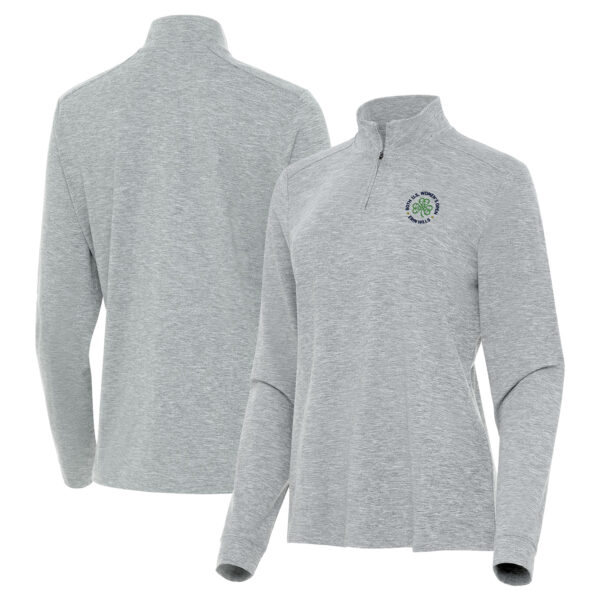 Women's 2025 U.S. Women's Open Antigua Heather Gray Mentor Quarter-Zip Long Sleeve Performance Top