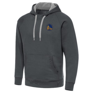 Men's Antigua Charcoal Golden State Warriors Big & Tall Victory Raglan Pullover Hoodie